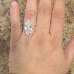 Elegant Silver Marquise-Cut Ring